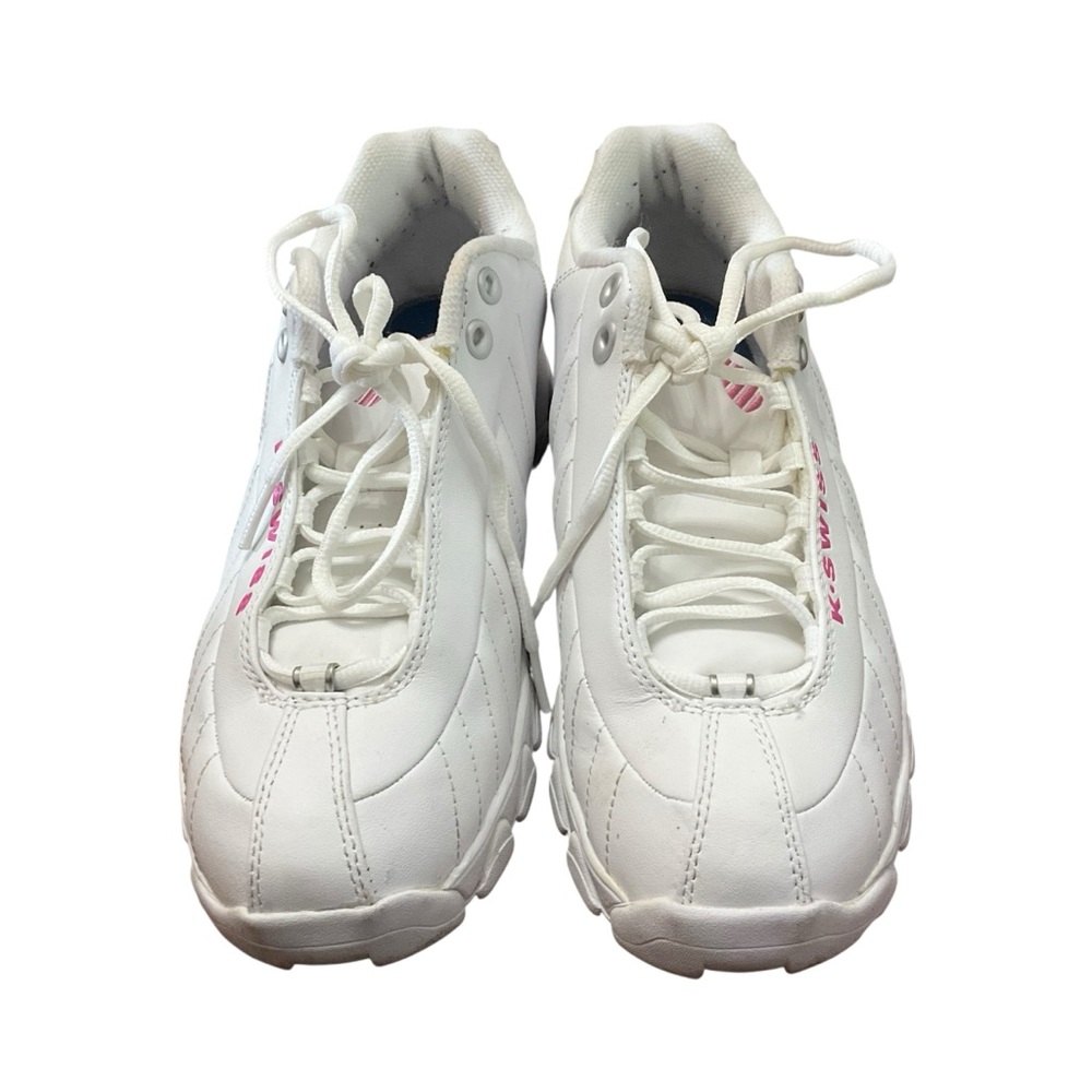 K-Swiss Womens ST329 CMF Heritage Shoe/Sneaker Sz 9.5 White/Pink 93426-156M Low